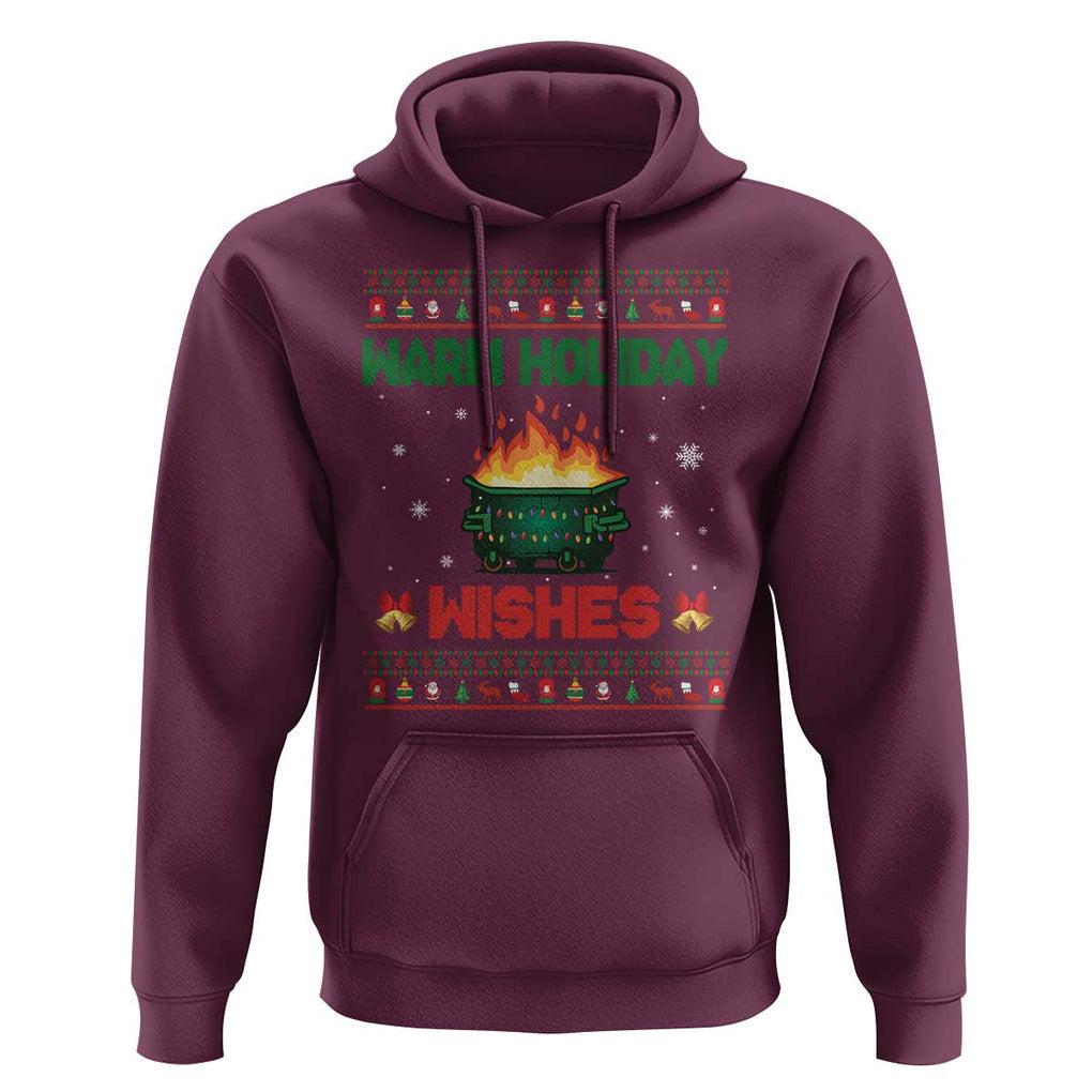 Christmas Dumpster Fire Hoodie Warm Holiday Wishes TS02 Maroon Print Your Wear