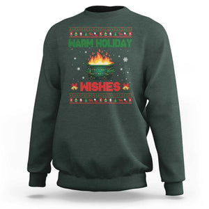 Christmas Dumpster Fire Sweatshirt Warm Holiday Wishes TS02 Dark Forest Green Print Your Wear