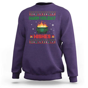 Christmas Dumpster Fire Sweatshirt Warm Holiday Wishes TS02 Purple Print Your Wear