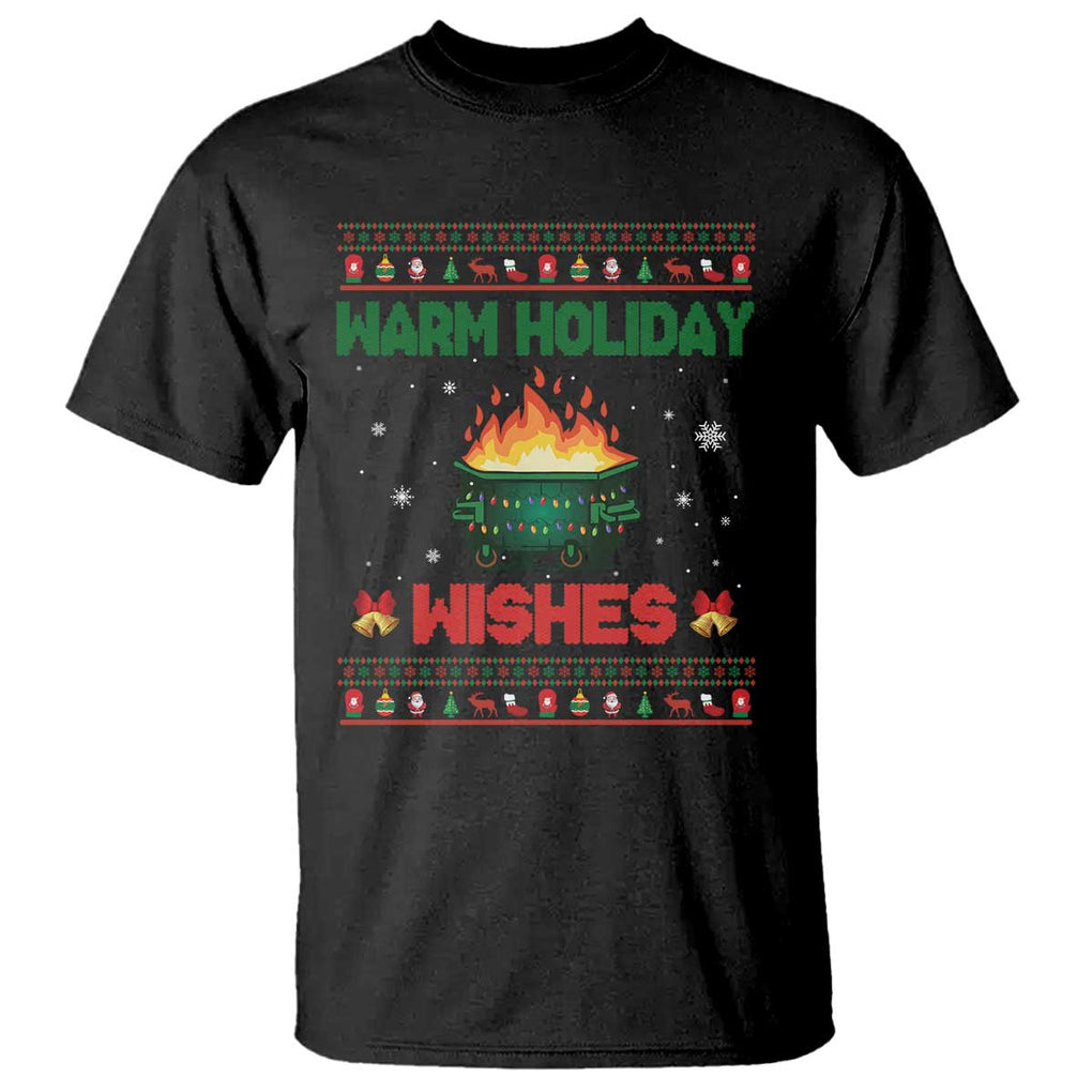 Christmas Dumpster Fire T Shirt Warm Holiday Wishes TS02 Black Print Your Wear