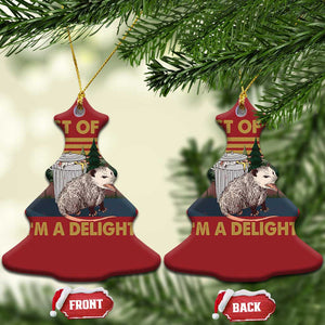 Funny Opossum Christmas Ornament First Of All I'm A Delight Retro Vintage TS02 Christmas Tree Red Print Your Wear