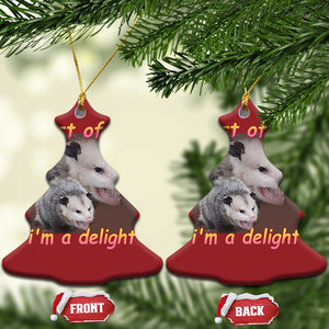 Funny Opossum Christmas Ornament First Of All I'm A Delight TS02 Christmas Tree Red Print Your Wear