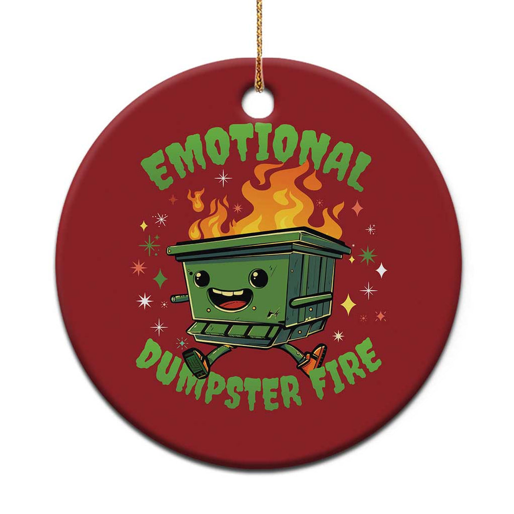 Emotional Dumpster Fire Christmas Ornament Funny Mental Health Retro Groovy TS02 Print Your Wear