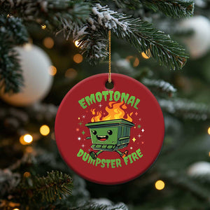 Emotional Dumpster Fire Christmas Ornament Funny Mental Health Retro Groovy TS02 Print Your Wear