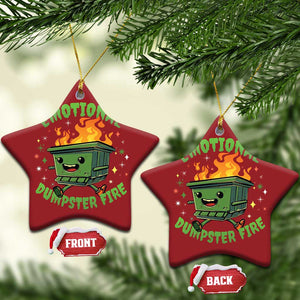 Emotional Dumpster Fire Christmas Ornament Funny Mental Health Retro Groovy TS02 Star Red Print Your Wear