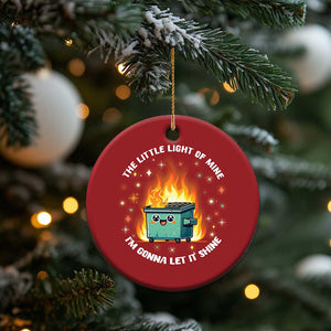 Groovy Dumpster Fire Christmas Ornament The Little Light Of Mine I'm Gonna Let It Shine TS02 Print Your Wear