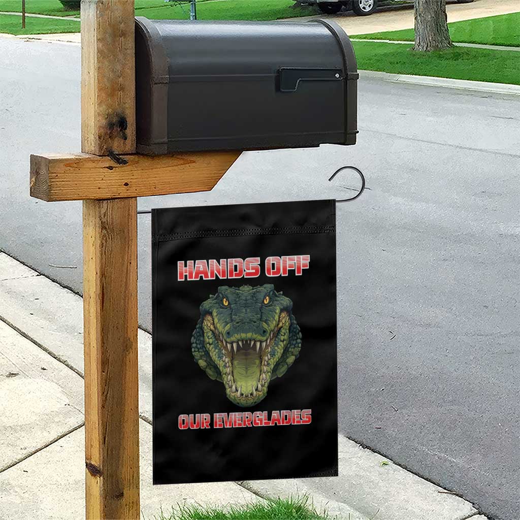 Hands Off Our Everglades Garden Flag Fierce Alligator Protest TS02 Print Your Wear