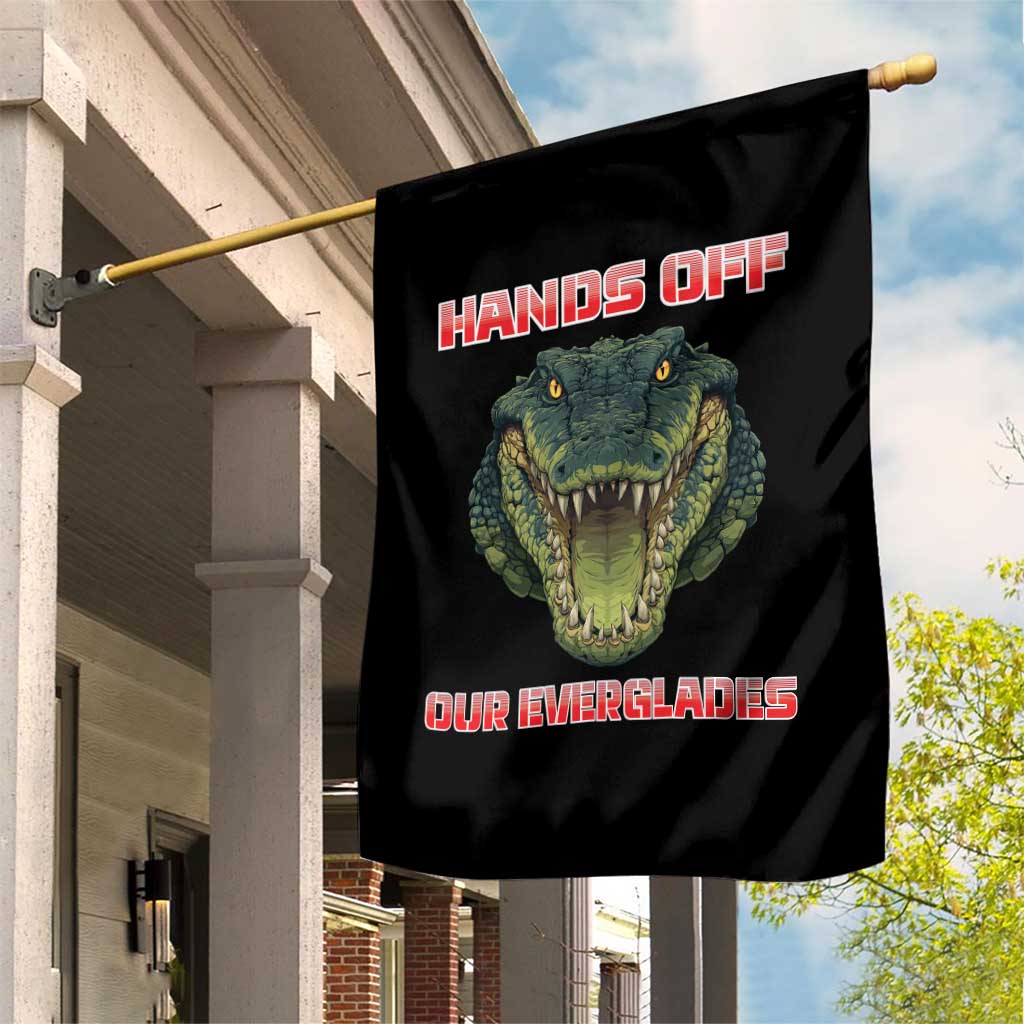 Hands Off Our Everglades Garden Flag Fierce Alligator Protest TS02 Print Your Wear