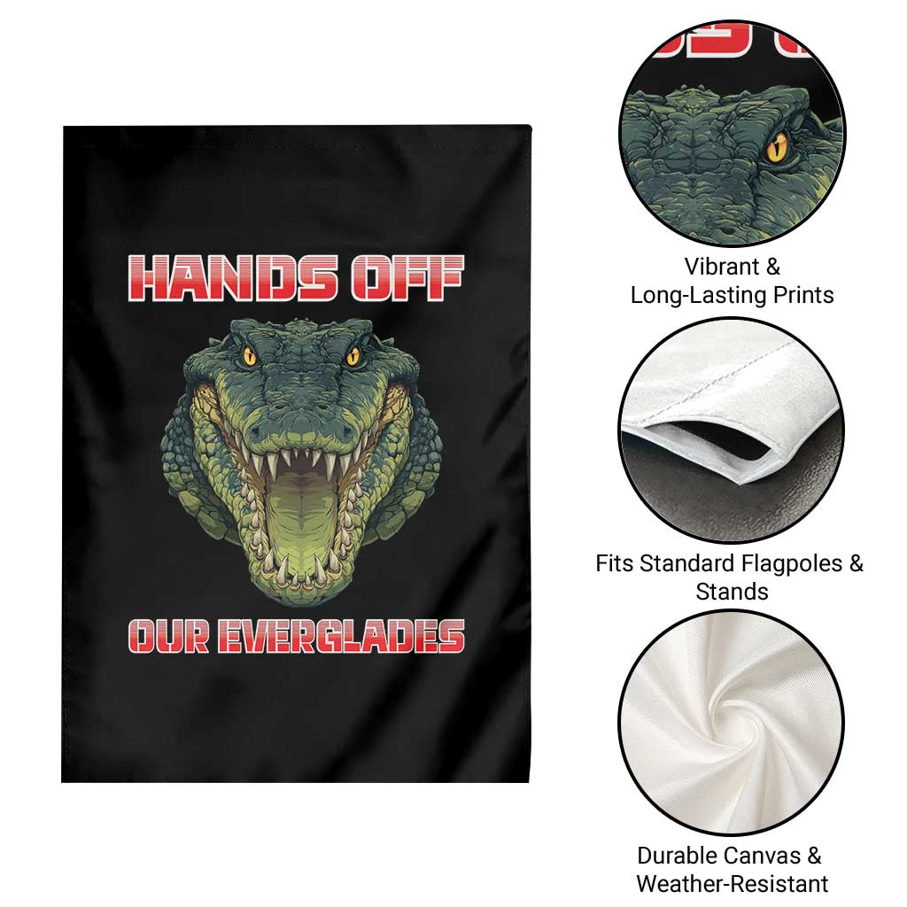 Hands Off Our Everglades Garden Flag Fierce Alligator Protest TS02 Print Your Wear