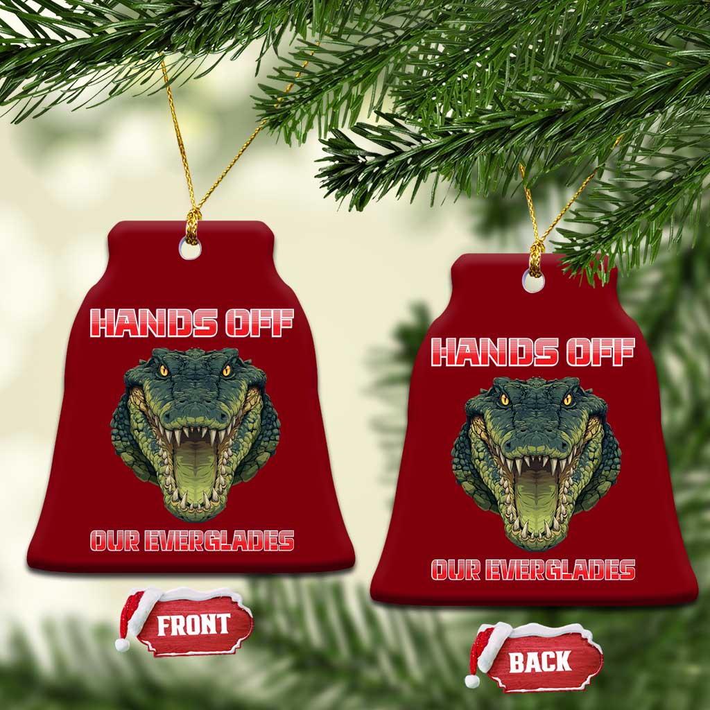 Hands Off Our Everglades Ceramic Ornament Fierce Alligator Protest TS02 Print Your Wear