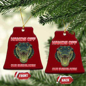 Hands Off Our Everglades Ceramic Ornament Fierce Alligator Protest TS02 Print Your Wear