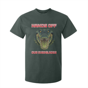 Hands Off Our Everglades T Shirt For Kid Fierce Alligator Protest TS02 Dark Forest Green Print Your Wear