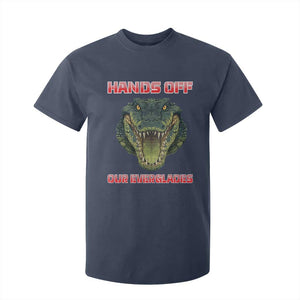 Hands Off Our Everglades T Shirt For Kid Fierce Alligator Protest TS02 Navy Print Your Wear