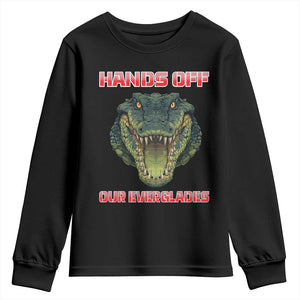 Hands Off Our Everglades Youth Sweatshirt Fierce Alligator Protest TS02 Black Print Your Wear