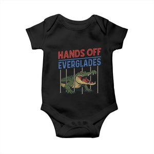 Hands Off Everglades Baby Onesie Alligator Protest TS02 Black Print Your Wear