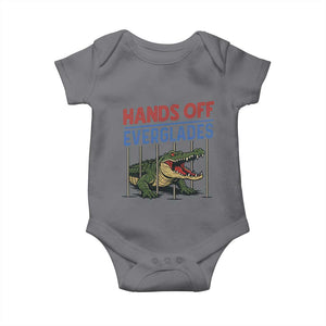 Hands Off Everglades Baby Onesie Alligator Protest TS02 Charcoal Print Your Wear