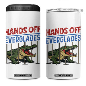 Hands Off Everglades 4 in 1 Can Cooler Tumbler Alligator Protest TS02 One Size: 16 oz White Print Your Wear