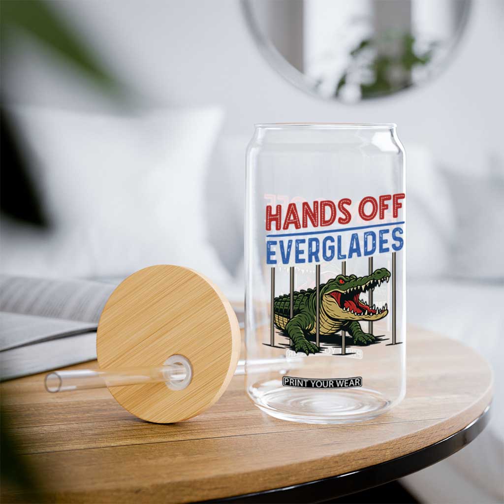 Hands Off Everglades Glass Can Alligator Protest TS02 Print Your Wear