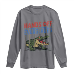 Hands Off Everglades Long Sleeve Shirt Alligator Protest TS02 Charcoal Print Your Wear
