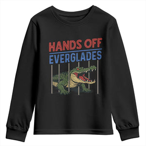Hands Off Everglades Youth Sweatshirt Alligator Protest TS02 Black Print Your Wear