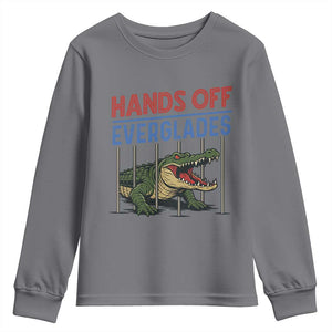 Hands Off Everglades Youth Sweatshirt Alligator Protest TS02 Charcoal Print Your Wear