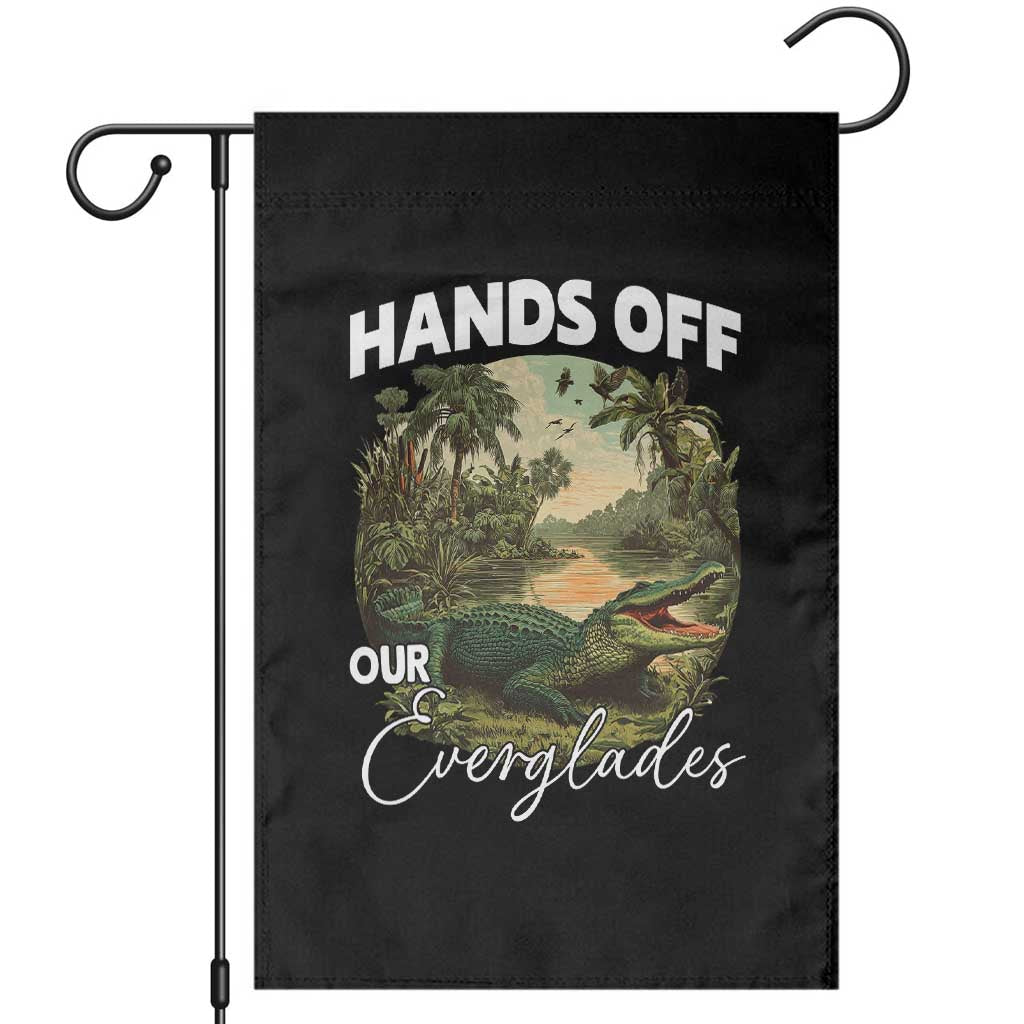 Hands Off Our Everglades Garden Flag Vintage Alligator Swamp TS02 Black Print Your Wear