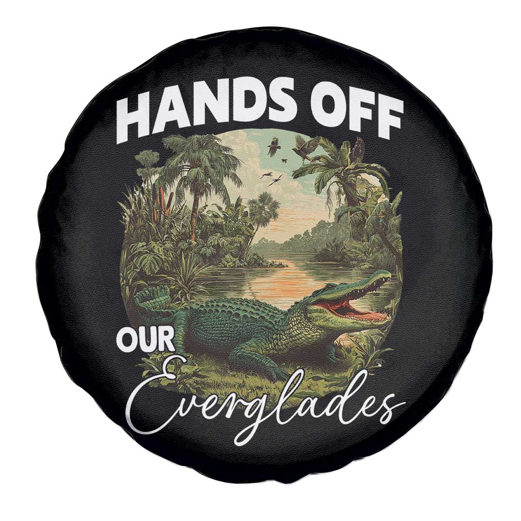 Hands Off Our Everglades Spare Tire Cover Vintage Alligator Swamp TS02 Print Your Wear