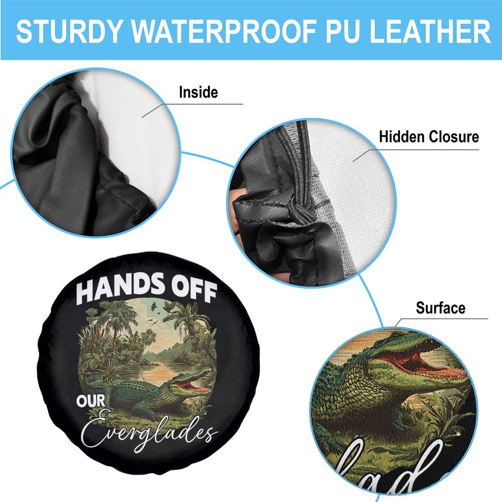 Hands Off Our Everglades Spare Tire Cover Vintage Alligator Swamp TS02 Print Your Wear