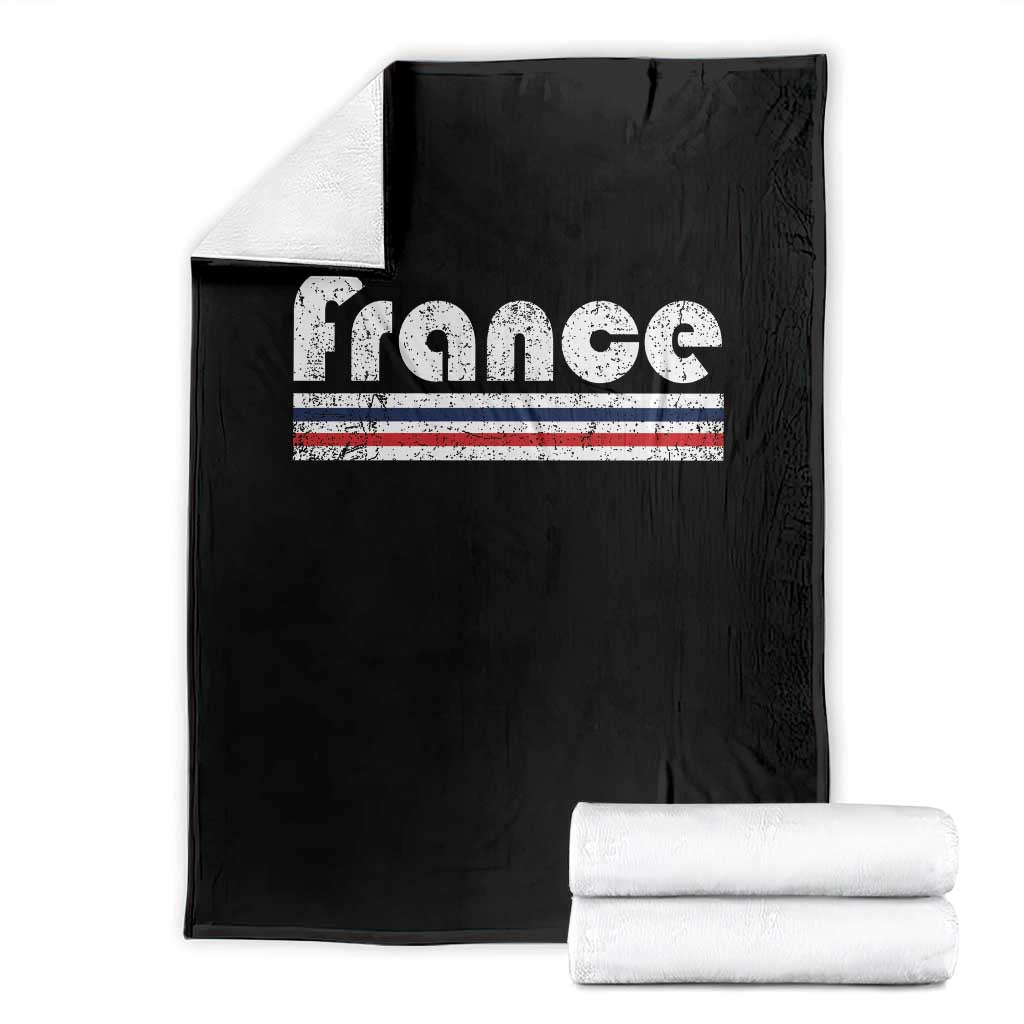 Vintage France Flag Distressed Retro Graphic Throw Blanket Patriotic French Heritage Pride Gift TS02 Black Print Your Wear