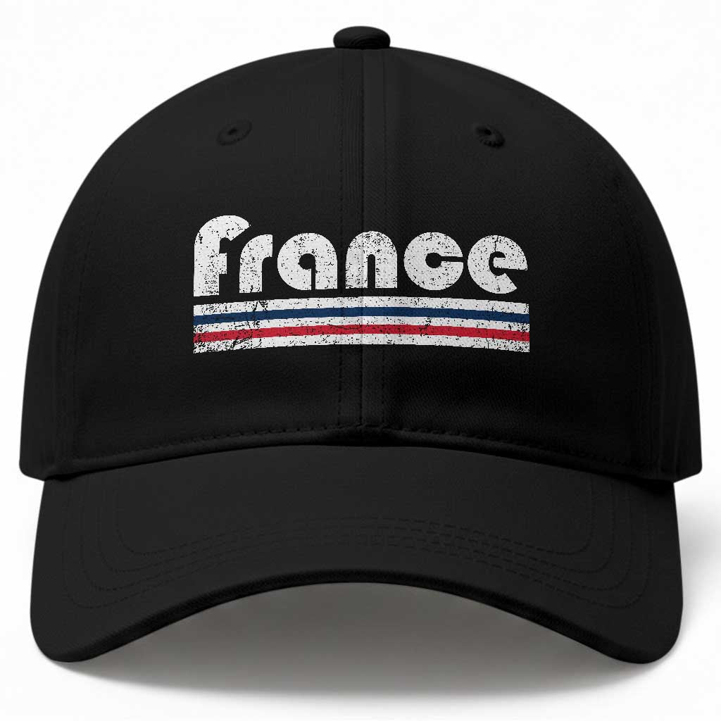 Vintage France Flag Distressed Retro Graphic Baseball Cap Patriotic French Heritage Pride Gift TS02 Print Your Wear