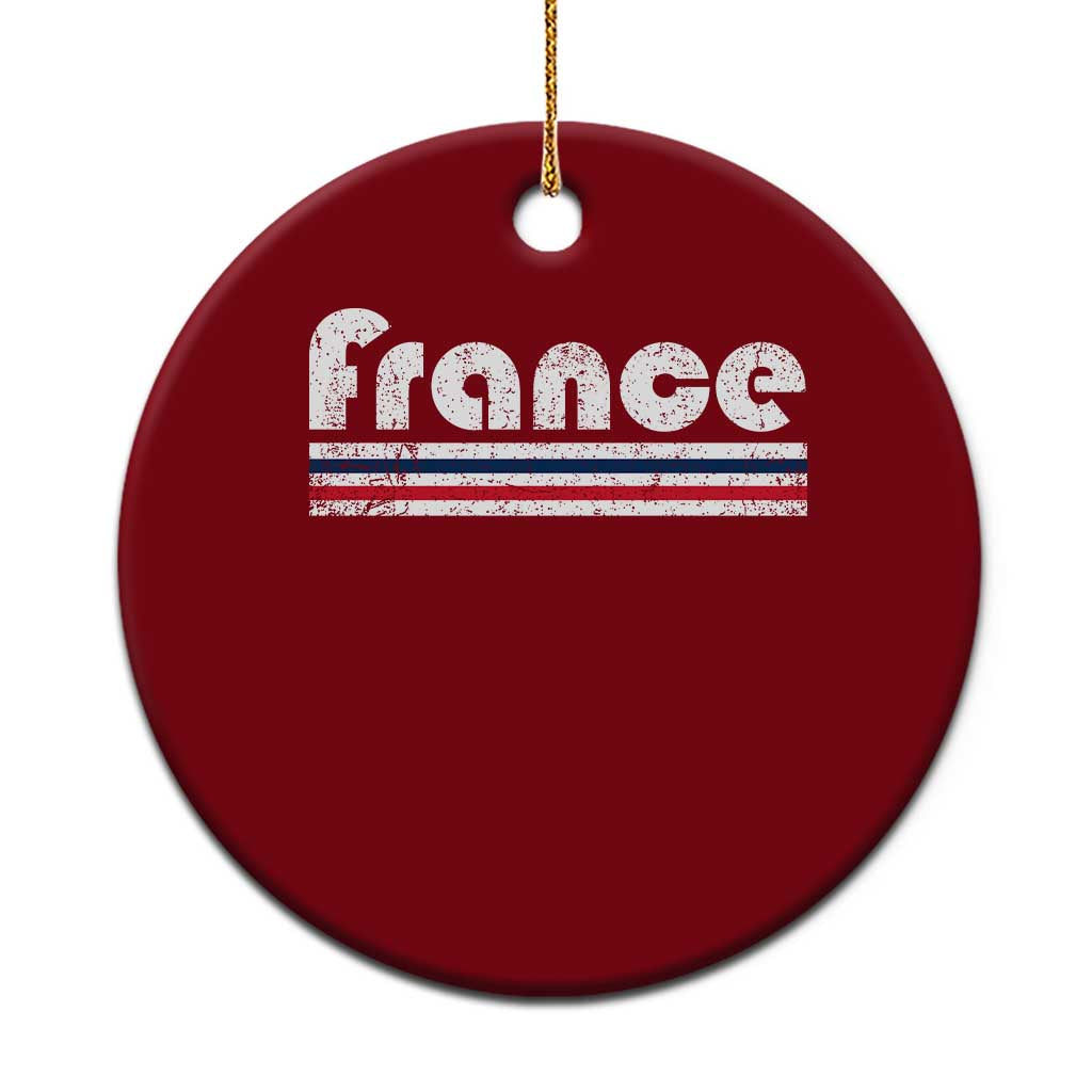 Vintage France Flag Distressed Retro Graphic Ceramic Ornament Patriotic French Heritage Pride Gift TS02 1pc Red Print Your Wear