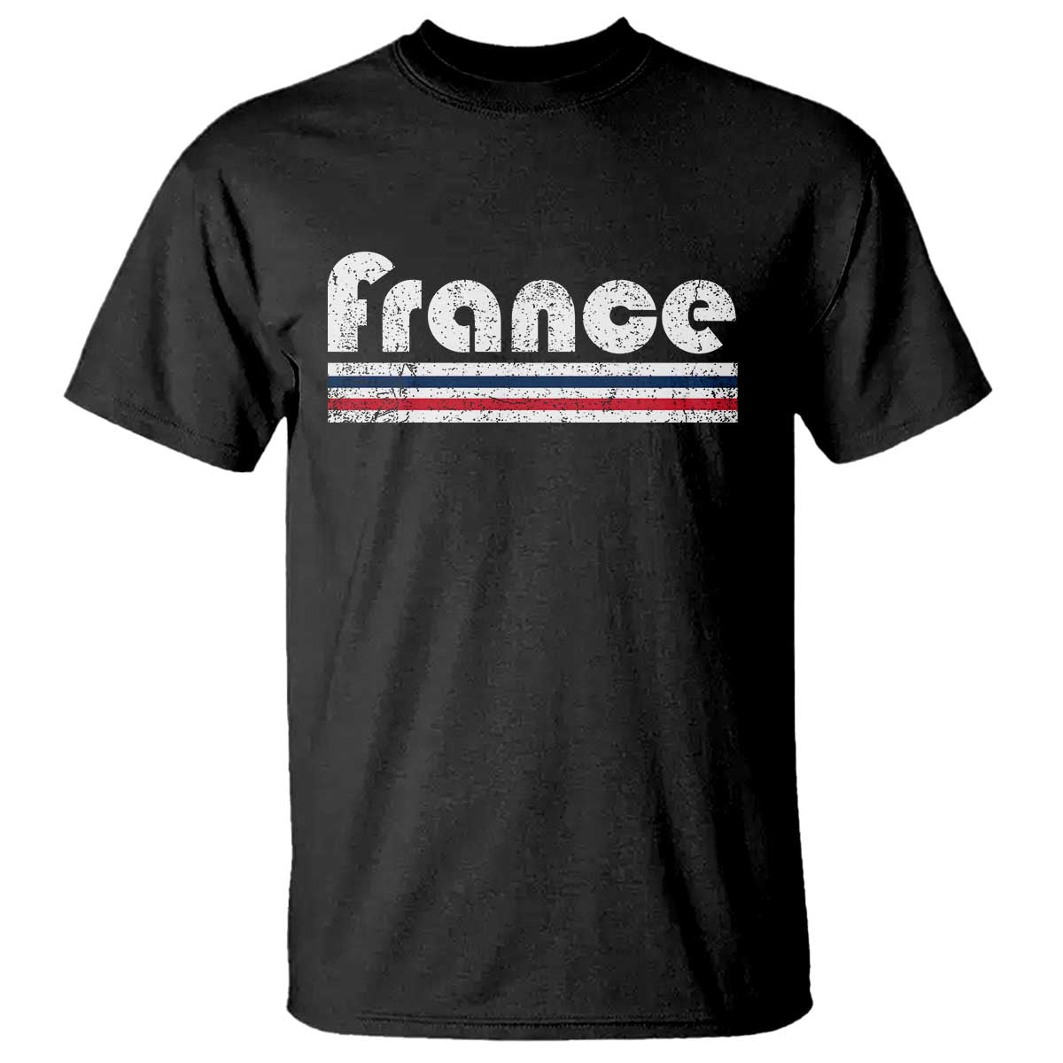 Vintage France Flag Distressed Retro Graphic T Shirt Patriotic French Heritage Pride Gift TS02 Black Print Your Wear