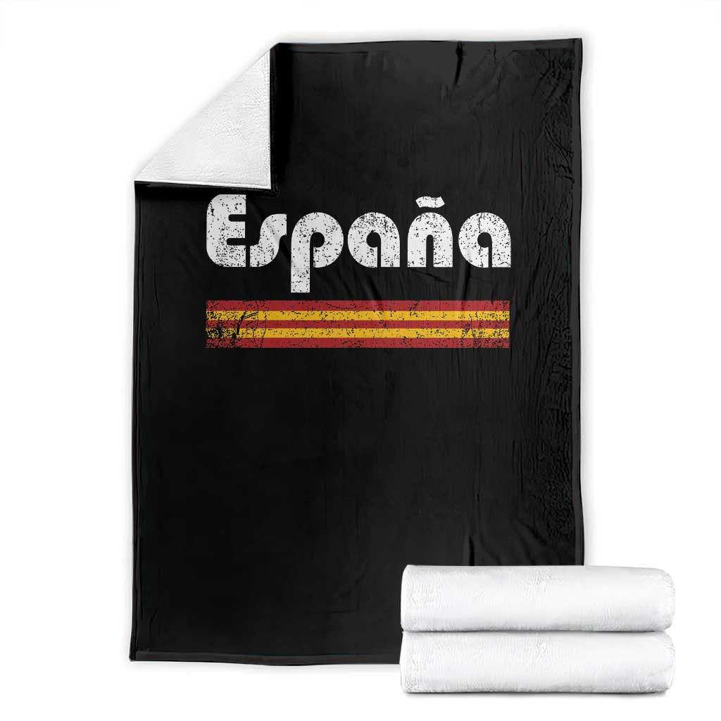 Vintage Espana Espanol Retro Distressed Graphic Throw Blanket Patriotic Spanish Spain Flag Heritage Pride Souvenir TS02 Black Print Your Wear