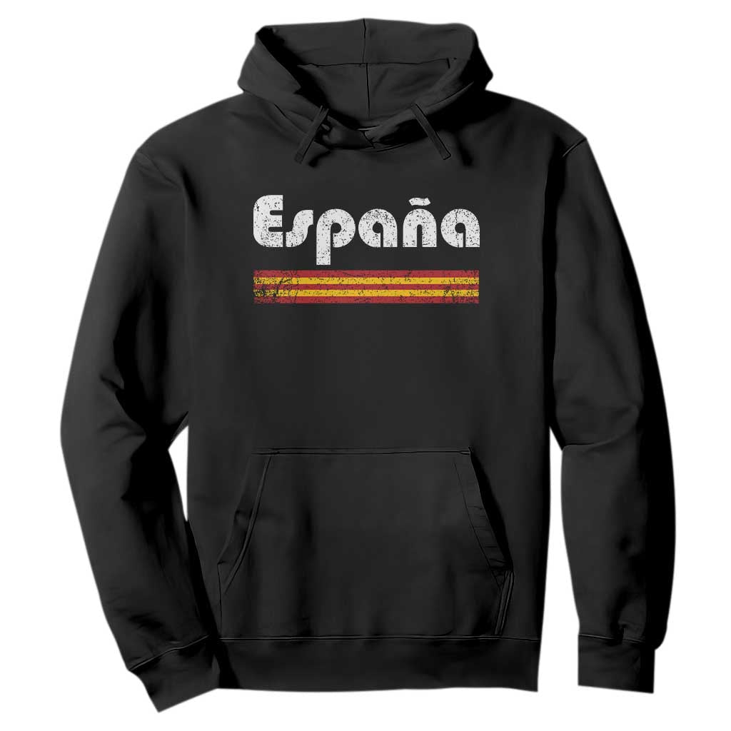 Vintage Espana Espanol Retro Distressed Graphic Hoodie Patriotic Spanish Spain Flag Heritage Pride Souvenir TS02 Black Print Your Wear