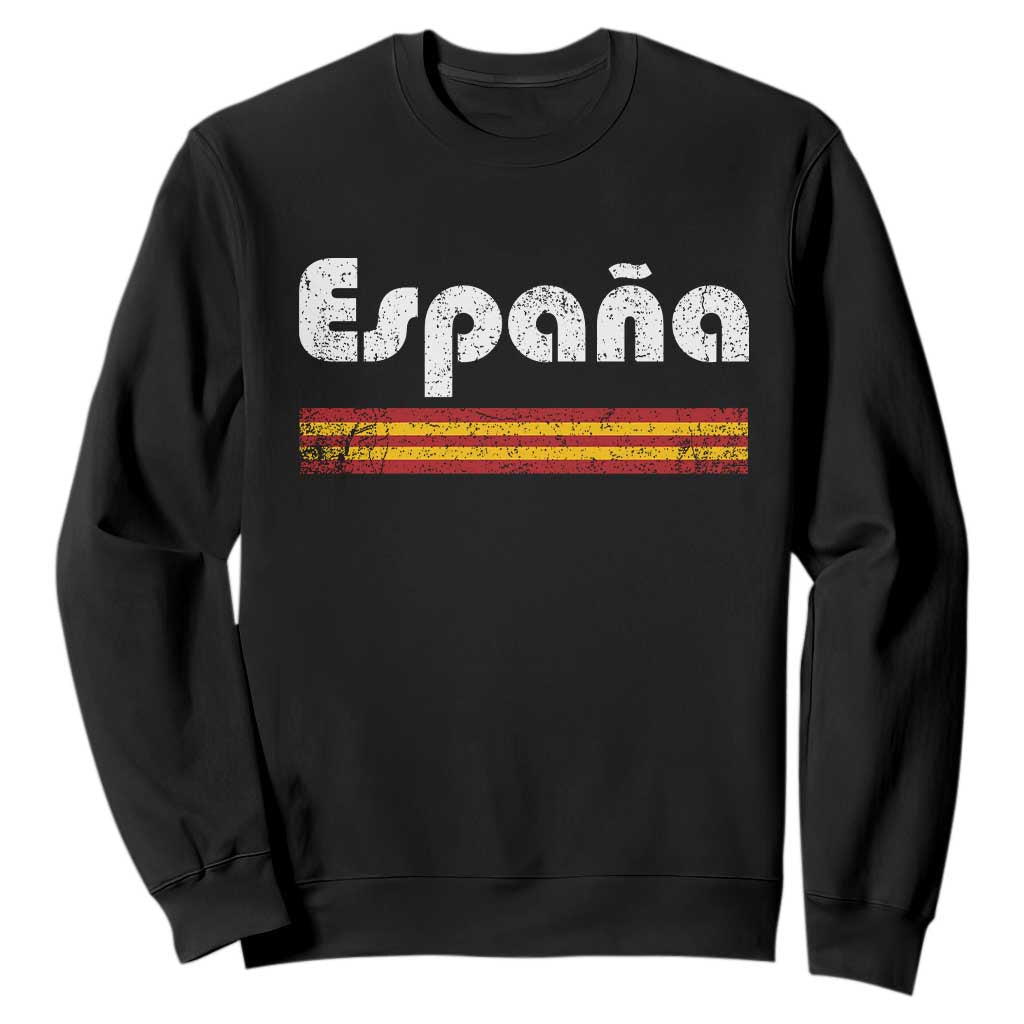 Vintage Espana Espanol Retro Distressed Graphic Sweatshirt Patriotic Spanish Spain Flag Heritage Pride Souvenir TS02 Black Print Your Wear
