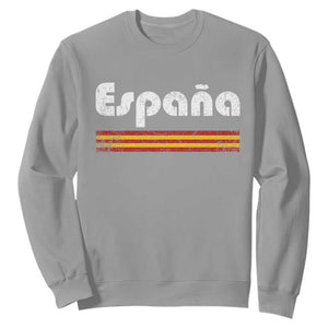Vintage Espana Espanol Retro Distressed Graphic Sweatshirt Patriotic Spanish Spain Flag Heritage Pride Souvenir TS02 Sport Gray Print Your Wear