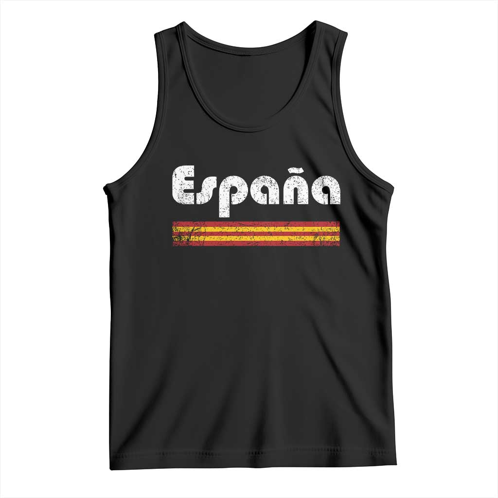 Vintage Espana Espanol Retro Distressed Graphic Tank Top Patriotic Spanish Spain Flag Heritage Pride Souvenir TS02 Black Print Your Wear