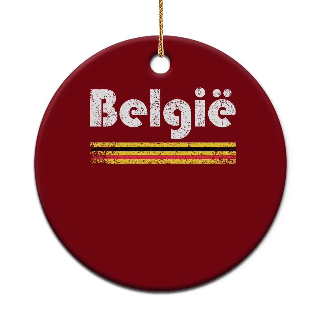 Retro Belgie Belgium Flag Distressed Graphic in Dutch Ceramic Ornament Proud Belgian Heritage and Country Roots Pride Gift TS02 1pc Red Print Your Wear