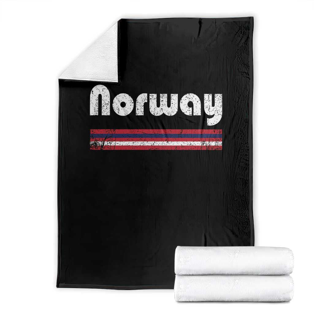 Vintage Norway Pride Distressed Norwegian Flag Typography Graphic Throw Blanket TS02 Black Print Your Wear
