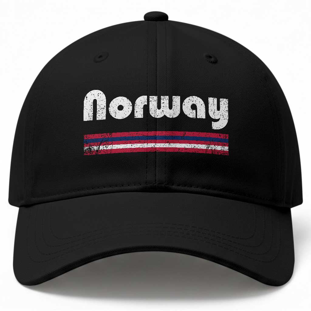 Vintage Norway Pride Distressed Norwegian Flag Typography Graphic Baseball Cap TS02 Print Your Wear