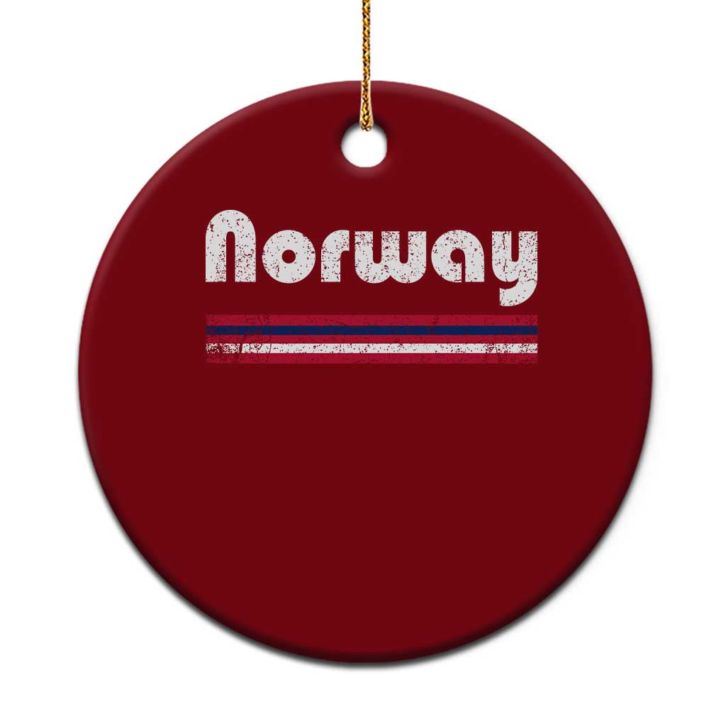 Vintage Norway Pride Distressed Norwegian Flag Typography Graphic Ceramic Ornament TS02 1pc Red Print Your Wear