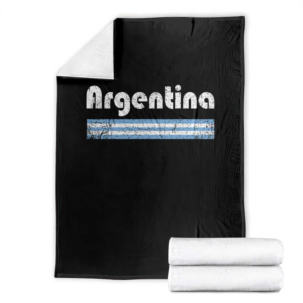 Vintage Argentina Retro Distressed Graphic Throw Blanket Patriotic Argentine Heritage Pride Souvenir TS02 Black Print Your Wear
