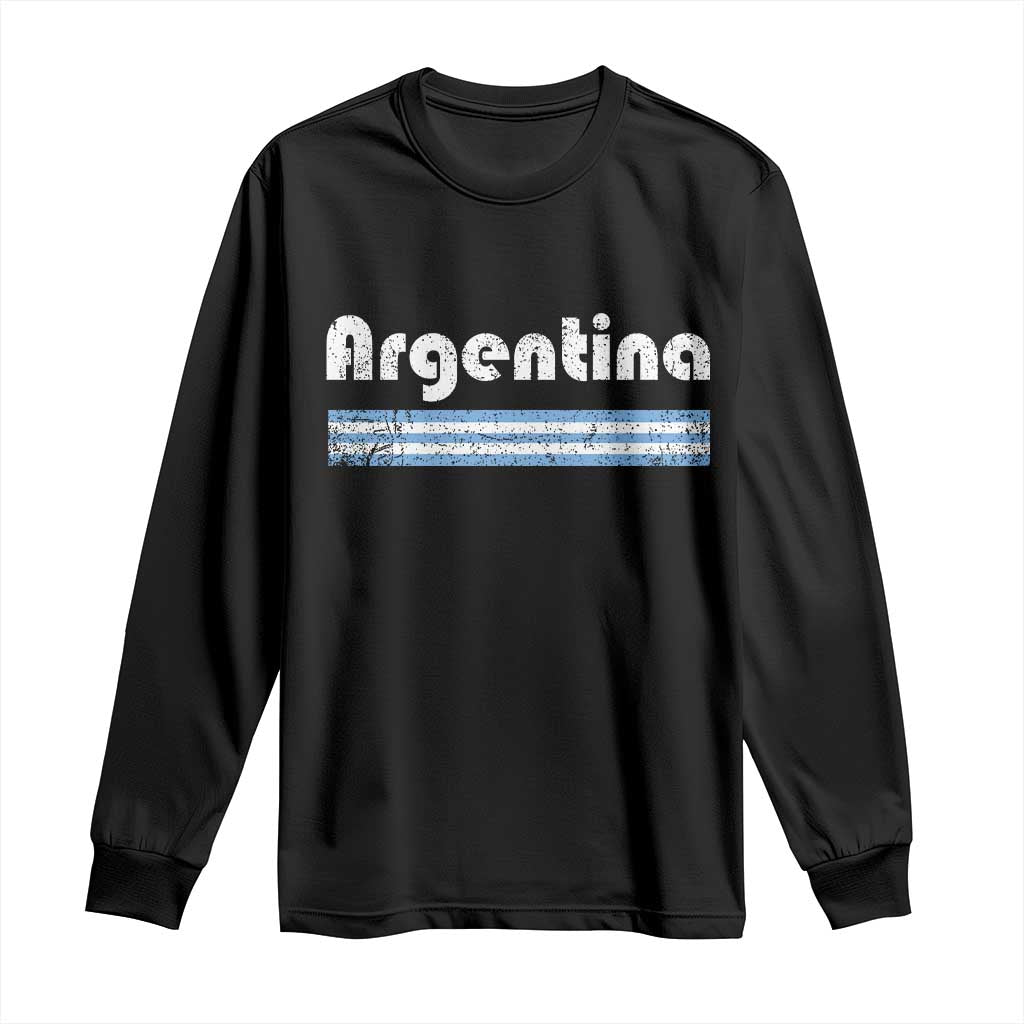 Vintage Argentina Retro Distressed Graphic Long Sleeve Shirt Patriotic Argentine Heritage Pride Souvenir TS02 Black Print Your Wear