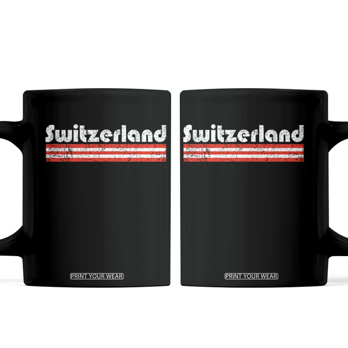 Vintage Switzerland Retro Distressed Graphic Coffee Mug Patriotic Swiss Heritage Pride Souvenir TS02 Black Print Your Wear