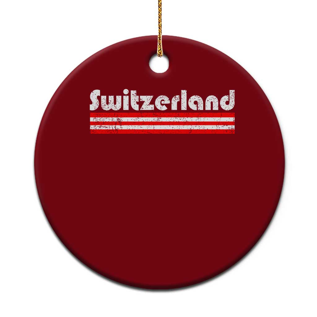 Vintage Switzerland Retro Distressed Graphic Ceramic Ornament Patriotic Swiss Heritage Pride Souvenir TS02 1pc Red Print Your Wear