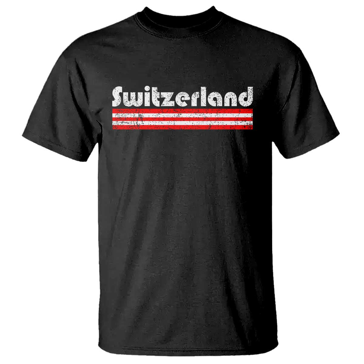Vintage Switzerland Retro Distressed Graphic T Shirt Patriotic Swiss Heritage Pride Souvenir TS02 Black Print Your Wear