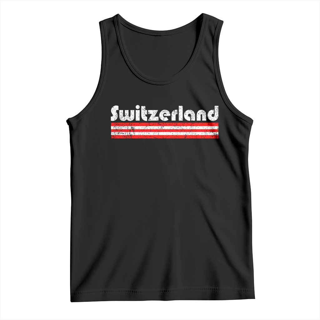 Vintage Switzerland Retro Distressed Graphic Tank Top Patriotic Swiss Heritage Pride Souvenir TS02 Black Print Your Wear