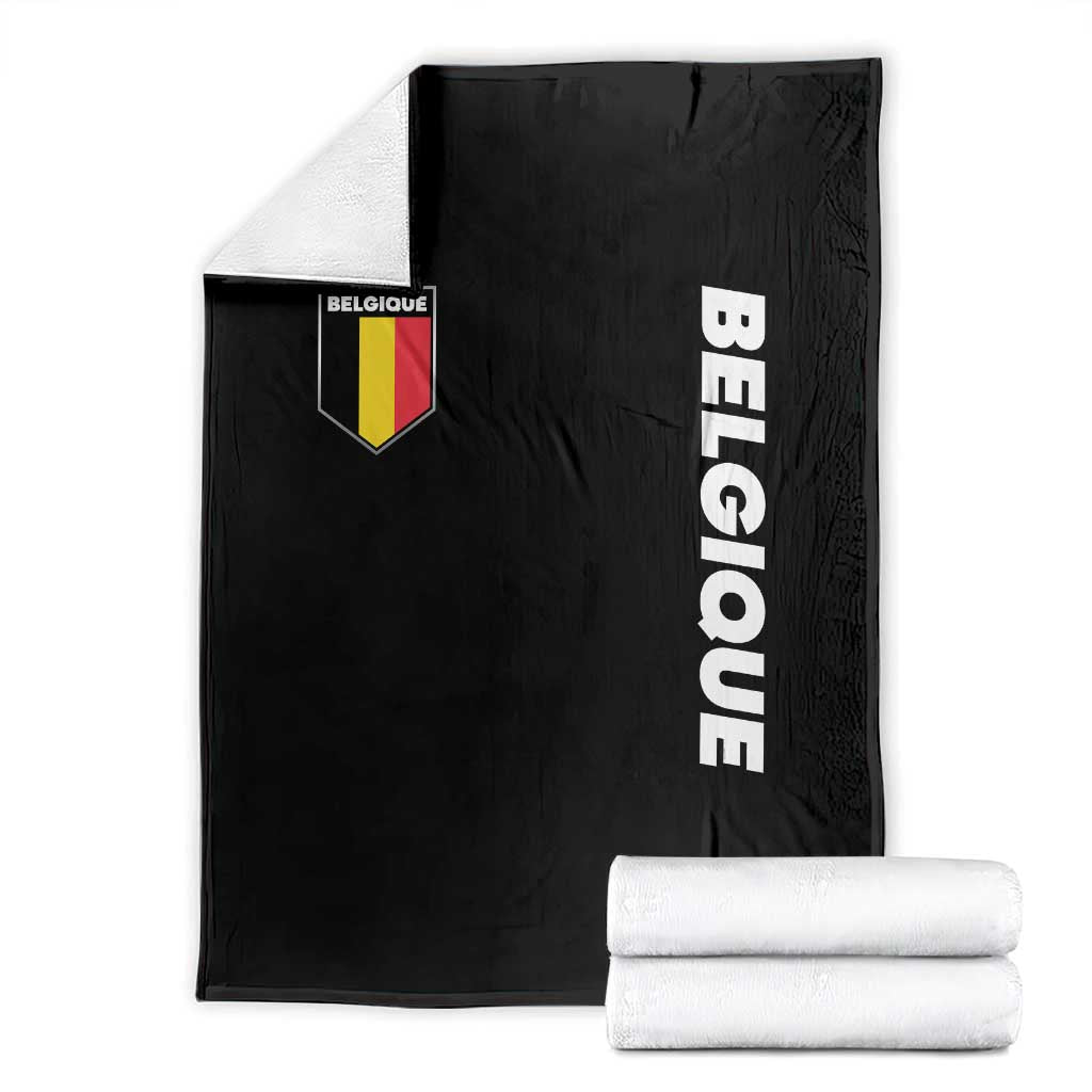 Belgique Belgium Flag Shield Minimalist Graphic Throw Blanket French Belgian Pride and European Heritage Souvenir TS02 Black Print Your Wear