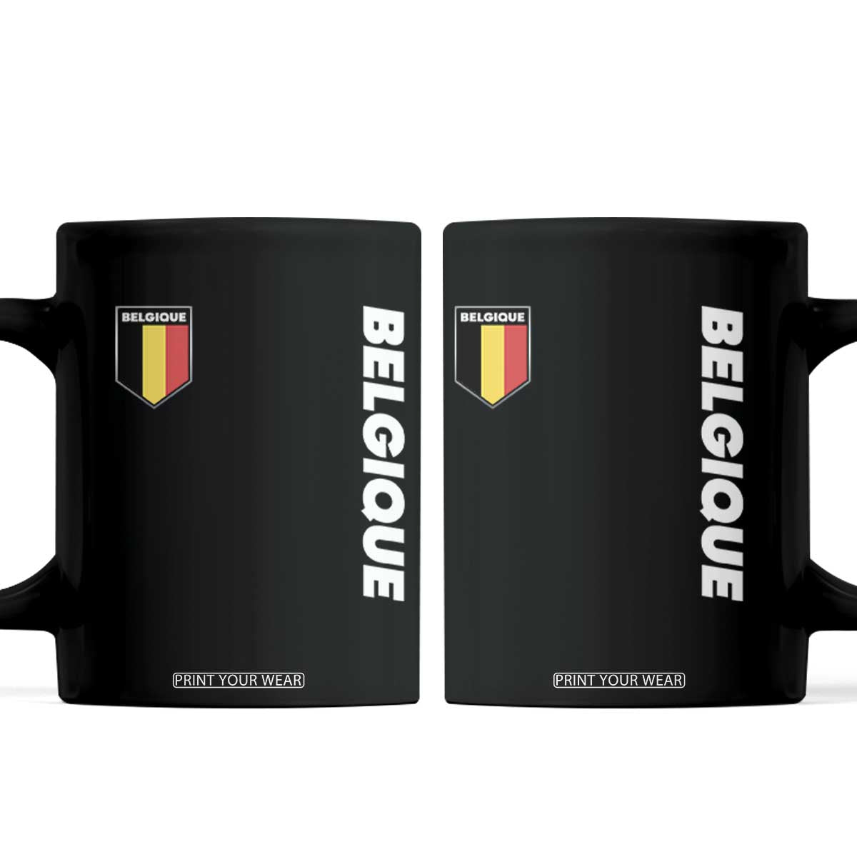 Belgique Belgium Flag Shield Minimalist Graphic Coffee Mug French Belgian Pride and European Heritage Souvenir TS02 Black Print Your Wear