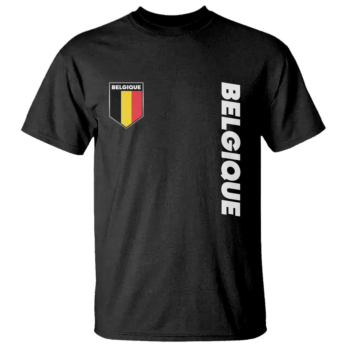 Belgique Belgium Flag Shield Minimalist Graphic T Shirt French Belgian Pride and European Heritage Souvenir TS02 Black Print Your Wear
